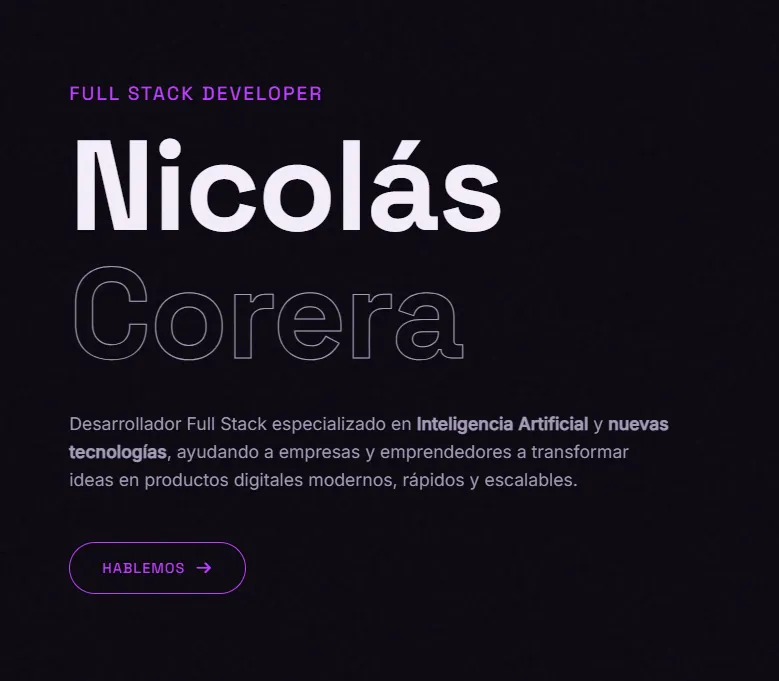Portfolio profesional de Nicolás Corera