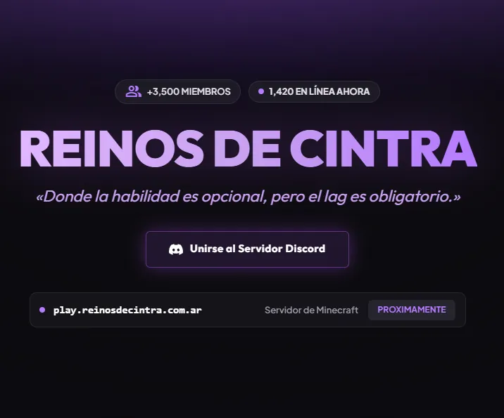 Landing page de la comunidad Reinos de Cintra